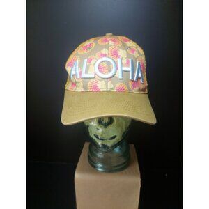 ANXD Tropical Aloha Hawaiian Yellow Mesh Trucker Style Souvenier Snapback Hat